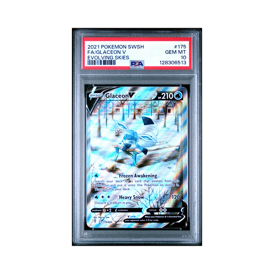 2021 Pokemon Sword & Shield Evolving Skies Glaceon V #175 PSA 10