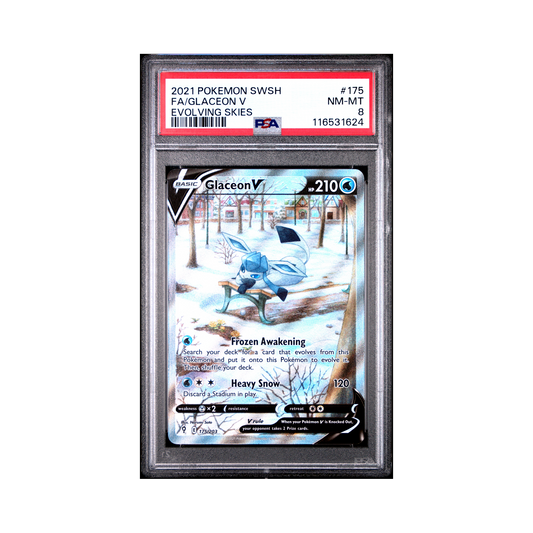 2021 Pokémon Sword & Shield Evolving Skies Glaceon V #175 PSA 8