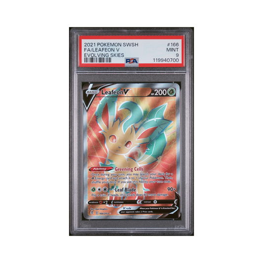 2021 Pokémon Sword & Shield Evolving Skies Leafeon V #166 PSA 9