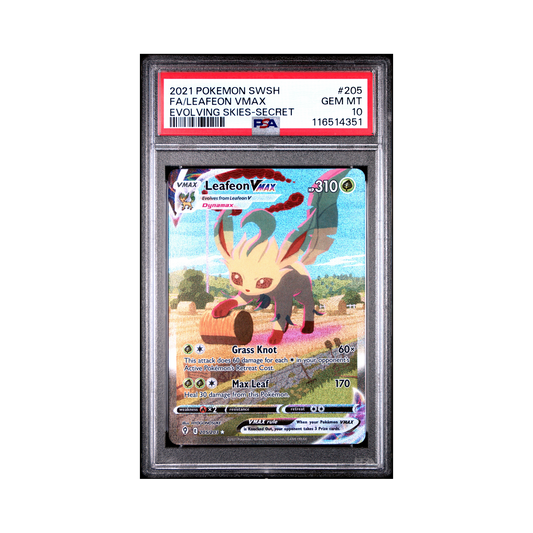 2021 Pokémon Sword & Shield Evolving Skies Leafeon VMAX #205 PSA 10