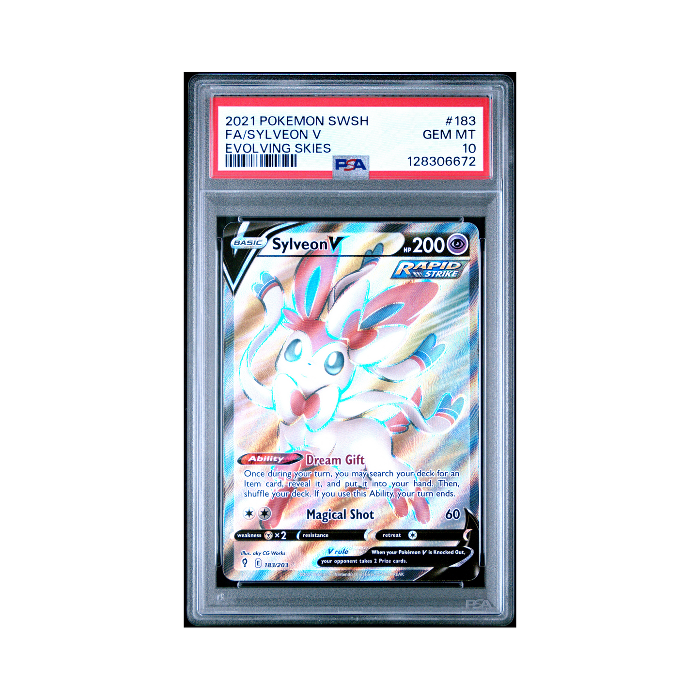 2021 Pokemon Sword & Shield Evolving Skies Sylveon V #183 PSA 10