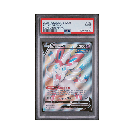 2021 Pokémon Sword & Shield Evolving Skies Sylveon V #183 PSA 9