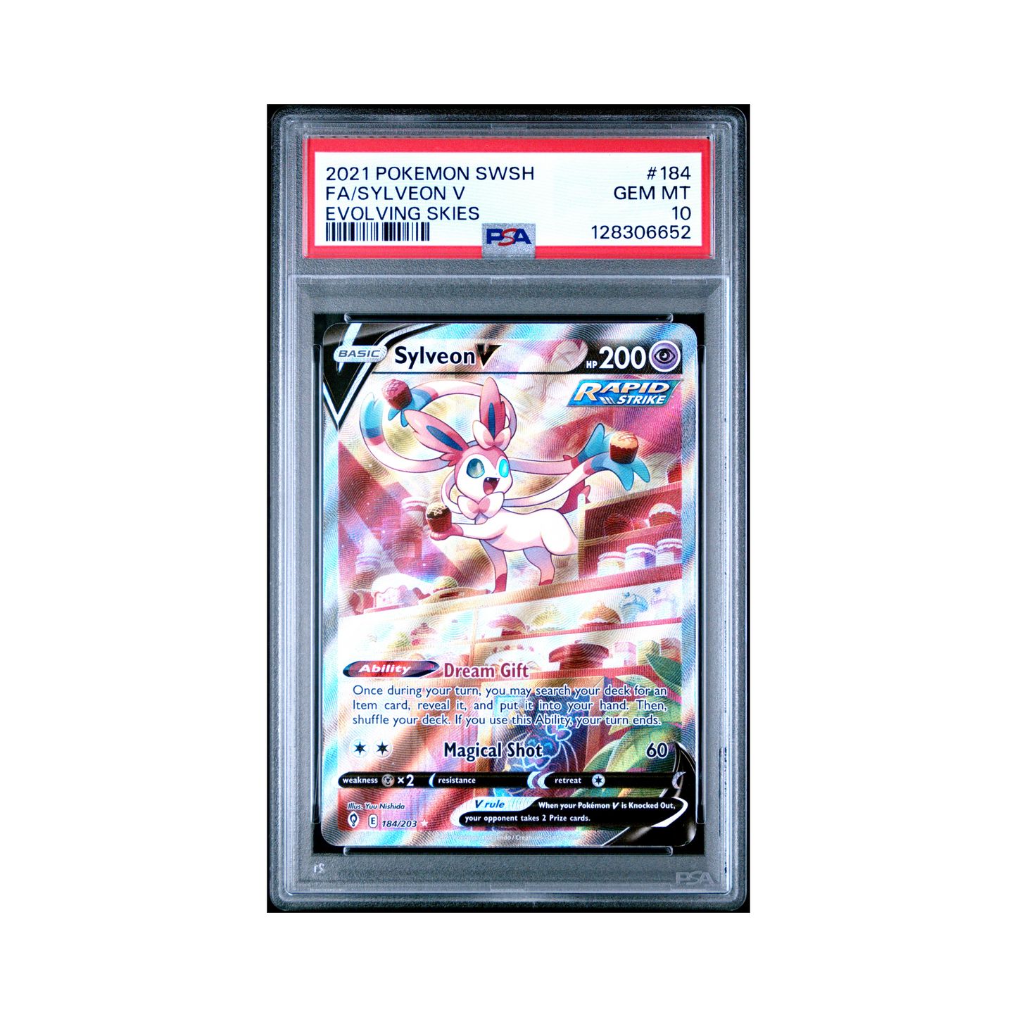 2021 Pokemon Sword & Shield Evolving Skies Sylveon V #184 PSA 10