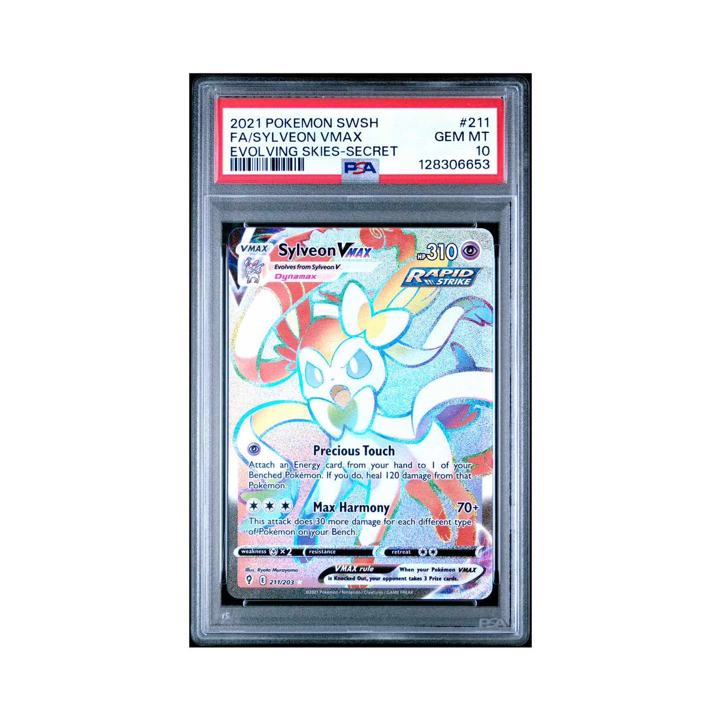 2021 Pokemon Sword & Shield Evolving Skies Sylveon VMAX #211 PSA 10