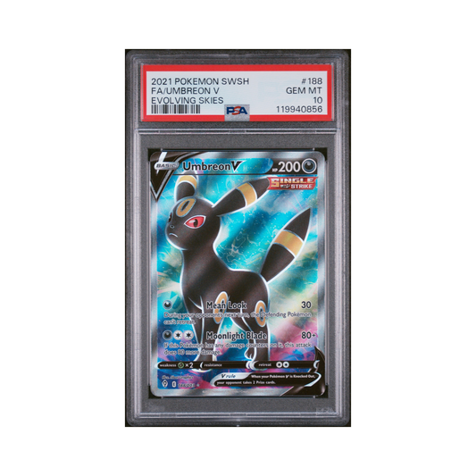 2021 Pokémon Sword & Shield Evolving Skies Umbreon V #188 PSA 10