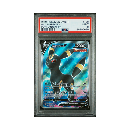 2021 Pokemon Sword & Shield Evolving Skies Umbreon V #188 PSA 9