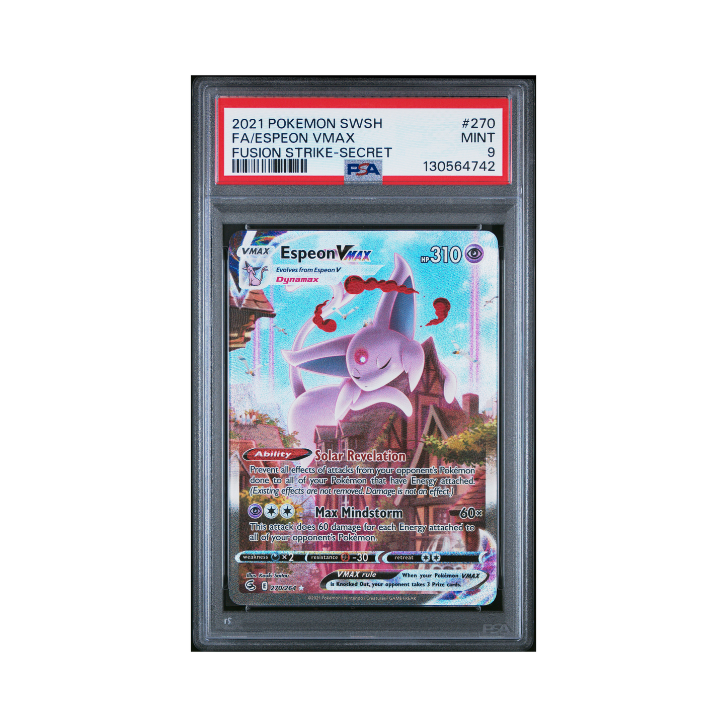 2021 Pokemon Sword & Shield Fusion Strike Espeon VMAX #270 PSA 9