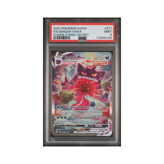 2021 Pokémon Sword & Shield Fusion Strike Gengar VMAX #271 PSA 9