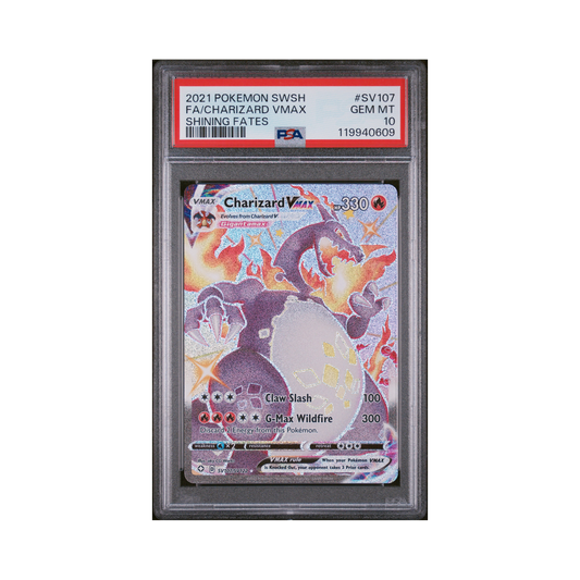 2021 Pokémon Sword & Shield Shining Fates Charizard VMAX #SV107 PSA 10
