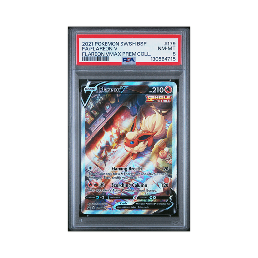 2021 Pokemon SWSH Black Star Promo Flareon V #179 PSA 8