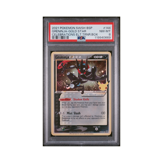 2021 Pokémon SWSH Black Star Promo Greninja-gold Star #144 PSA 8