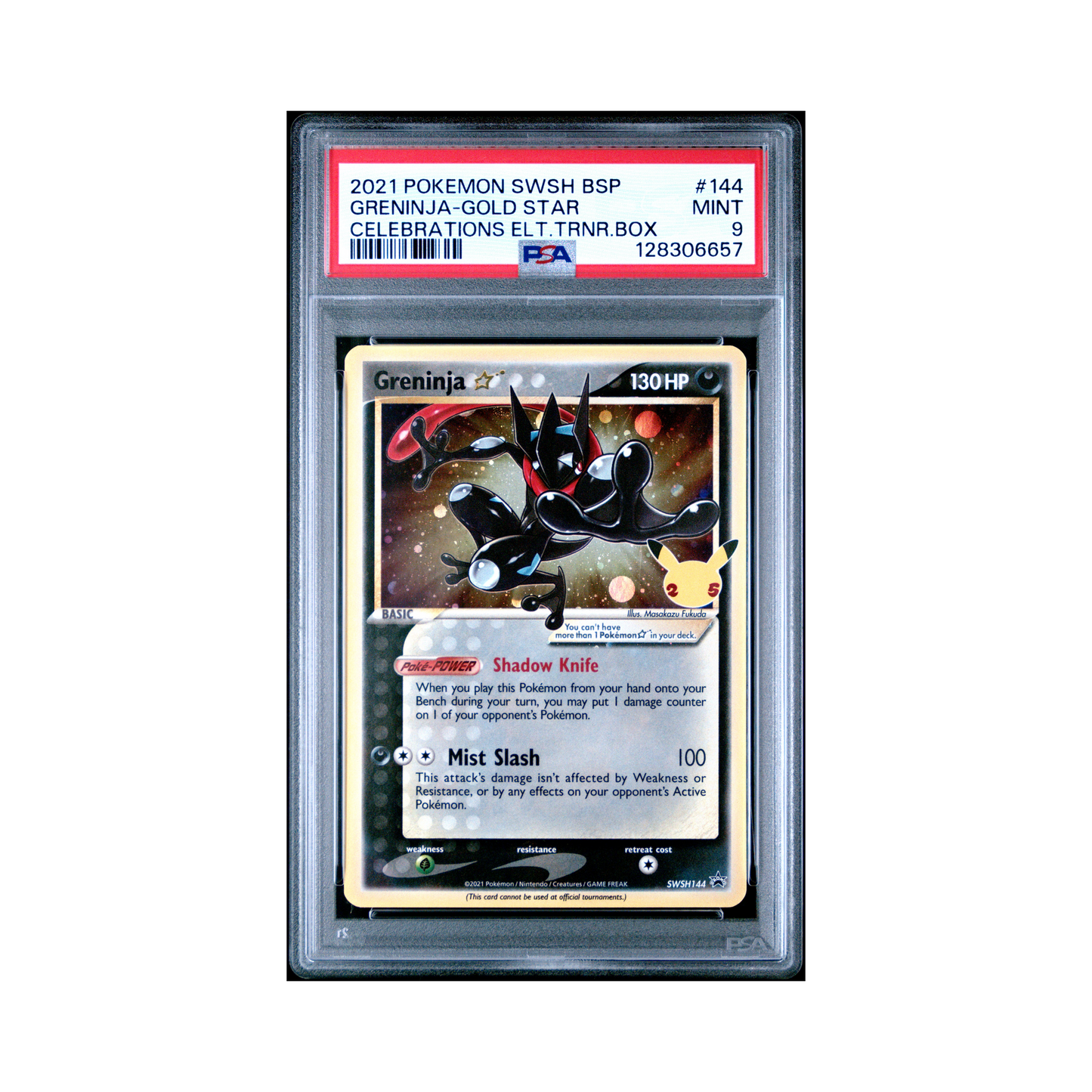 2021 Pokemon SWSH Black Star Promo Greninja-gold Star #144 PSA 9