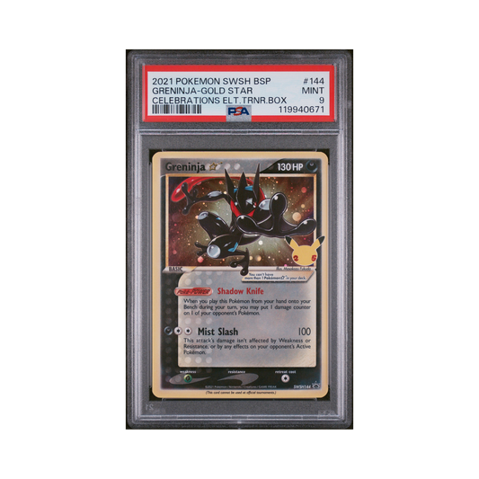 2021 Pokémon SWSH Black Star Promo Greninja-gold Star #144 PSA 9