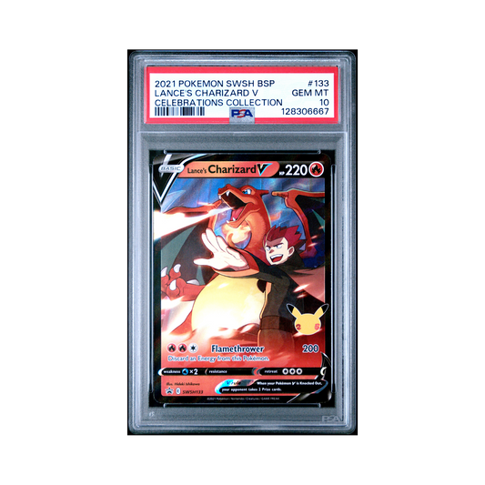 2021 Pokémon SWSH Black Star Promo Lance's Charizard V #133 PSA 10