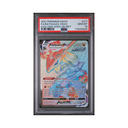 2021 Pokémon Sword & Shield Evolving Skies Rayquaza VMAX #217 PSA 10