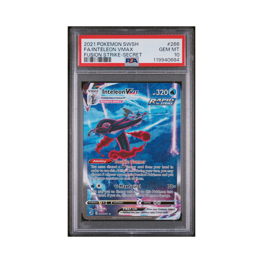 2021 Pokémon Sword & Shield Fusion Strike Inteleon VMAX #266 PSA 10