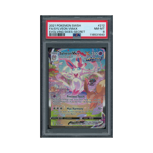 2021 Pokémon Sword & Shield Evolving Skies Sylveon VMAX #212 PSA 8