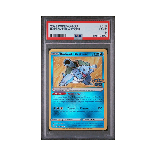 2022 Pokémon Go Radiant Blastoise #018 PSA 9