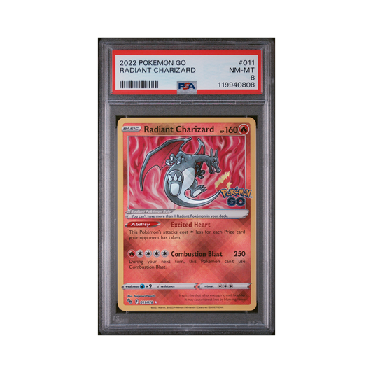 2022 Pokémon Go Radiant Charizard #011 PSA 8