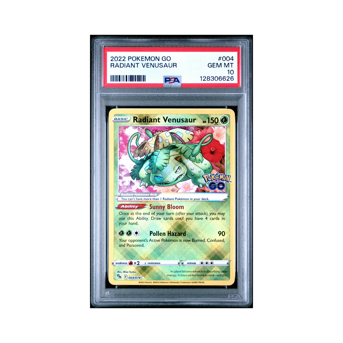 2022 Pokemon Go Radiant Venusaur #004 PSA 10