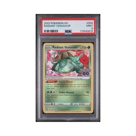 2022 Pokémon Go Radiant Venusaur #004 PSA 9