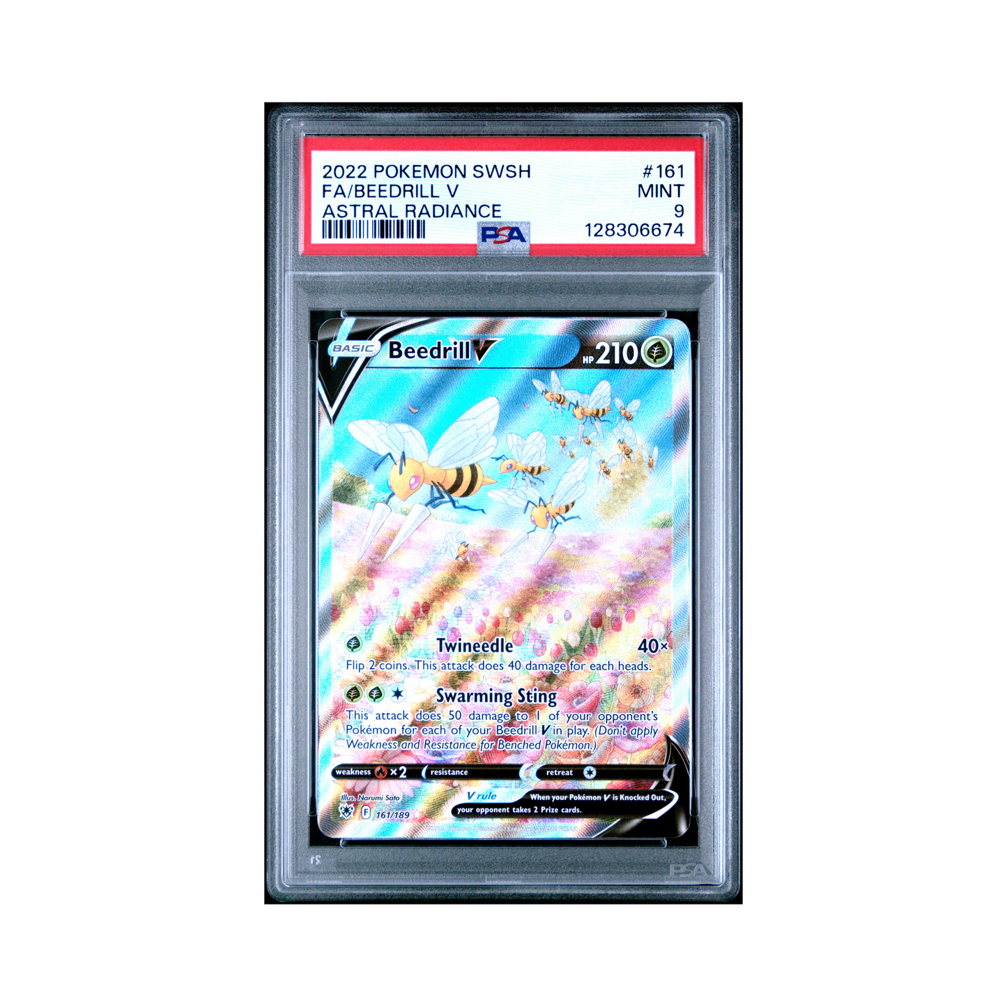 2022 Pokemon Sword & Shield Astral Radiance Beedrill V #161 PSA 9