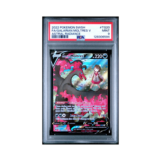 2022 Pokemon Sword & Shield Astral Radiance Galarian Moltres V #TG20 PSA 9