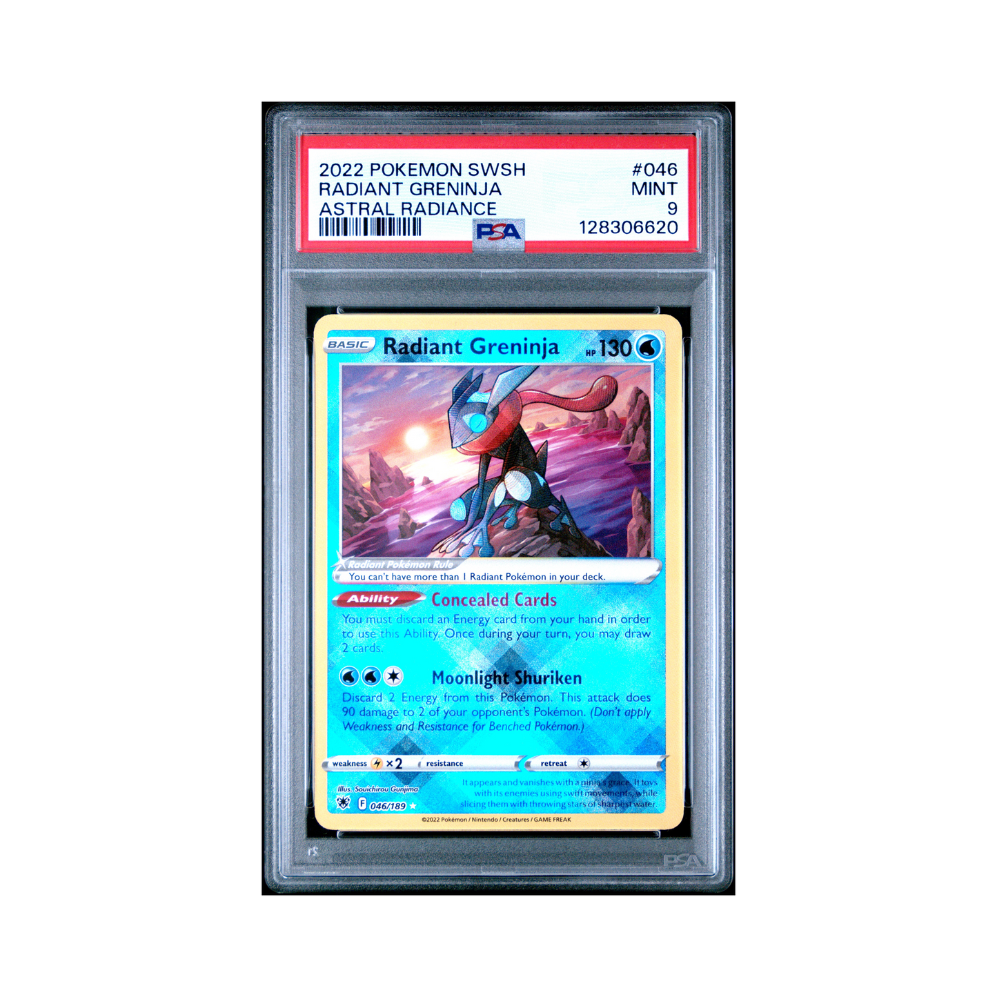 2022 Pokemon Sword & Shield Astral Radiance Radiant Greninja #046 PSA 9