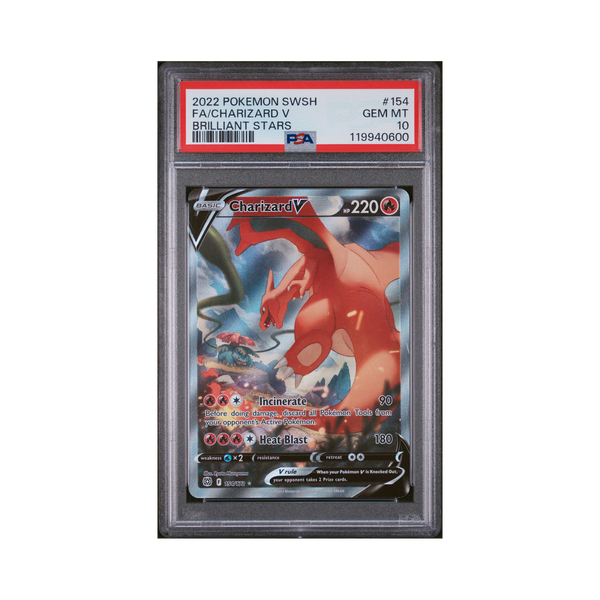 2022 Pokemon Sword & Shield Brilliant Stars Charizard V #154 PSA