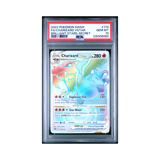 2022 Pokémon Sword & Shield Brilliant Stars Charizard VSTAR #174 PSA 10