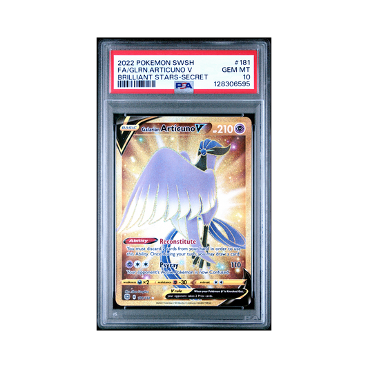 2022 Pokemon Sword & Shield Brilliant Stars Galarian Articuno V #181 PSA 10