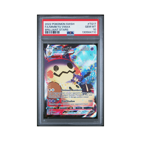 2022 Pokemon Sword & Shield Brilliant Stars Mimikyu VMAX #TG17 PSA 10