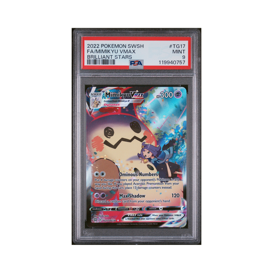 2022 Pokémon Sword & Shield Brilliant Stars Mimikyu VMAX #TG17 PSA 9