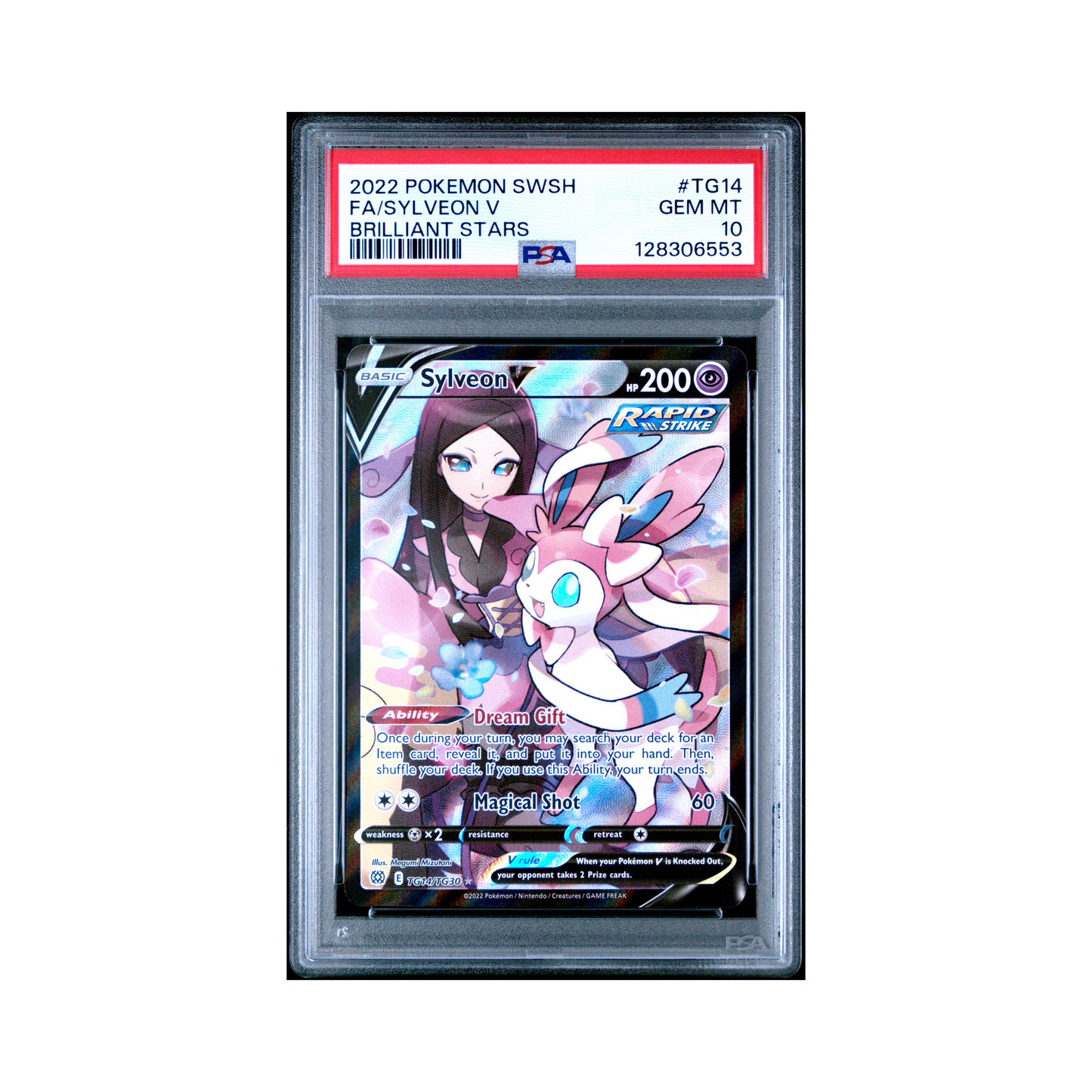 2022 Pokemon Sword & Shield Brilliant Stars Sylveon V #TG14 PSA 10