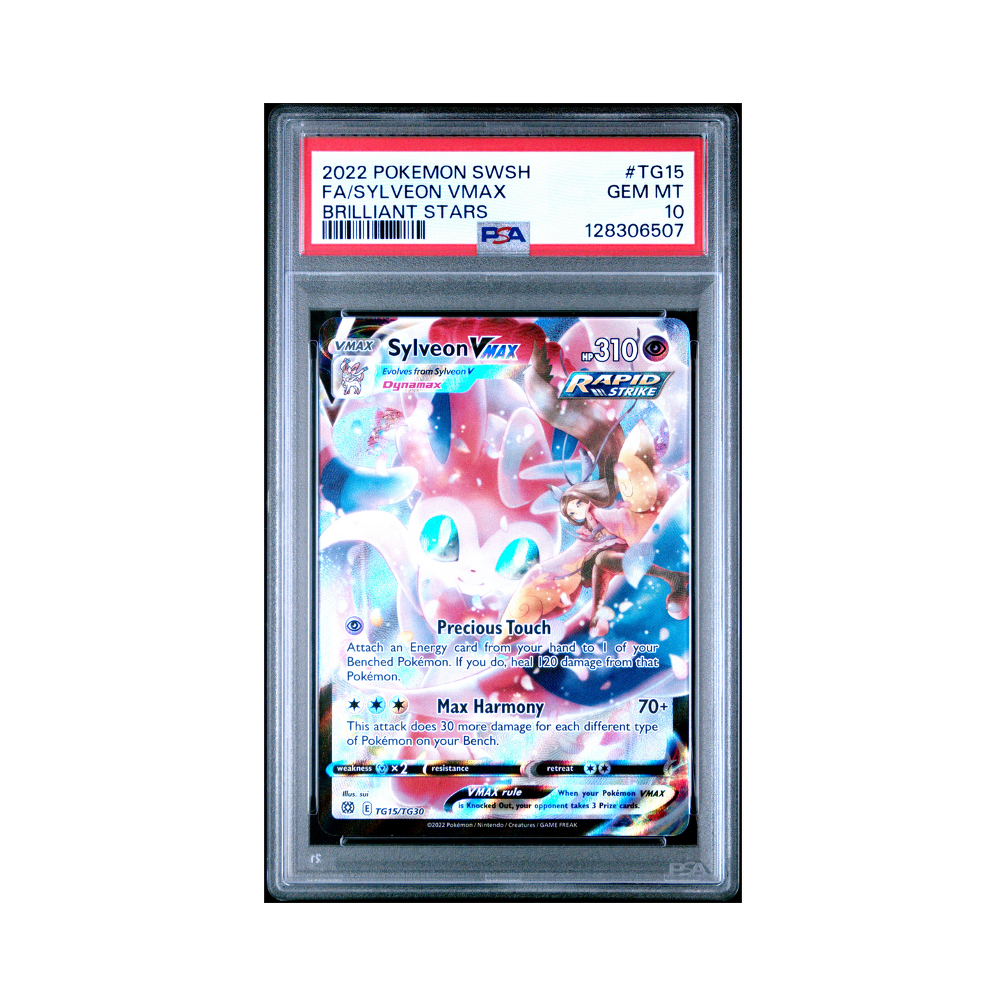 2022 Pokémon Sword & Shield Brilliant Stars Sylveon VMAX #TG15 PSA 10