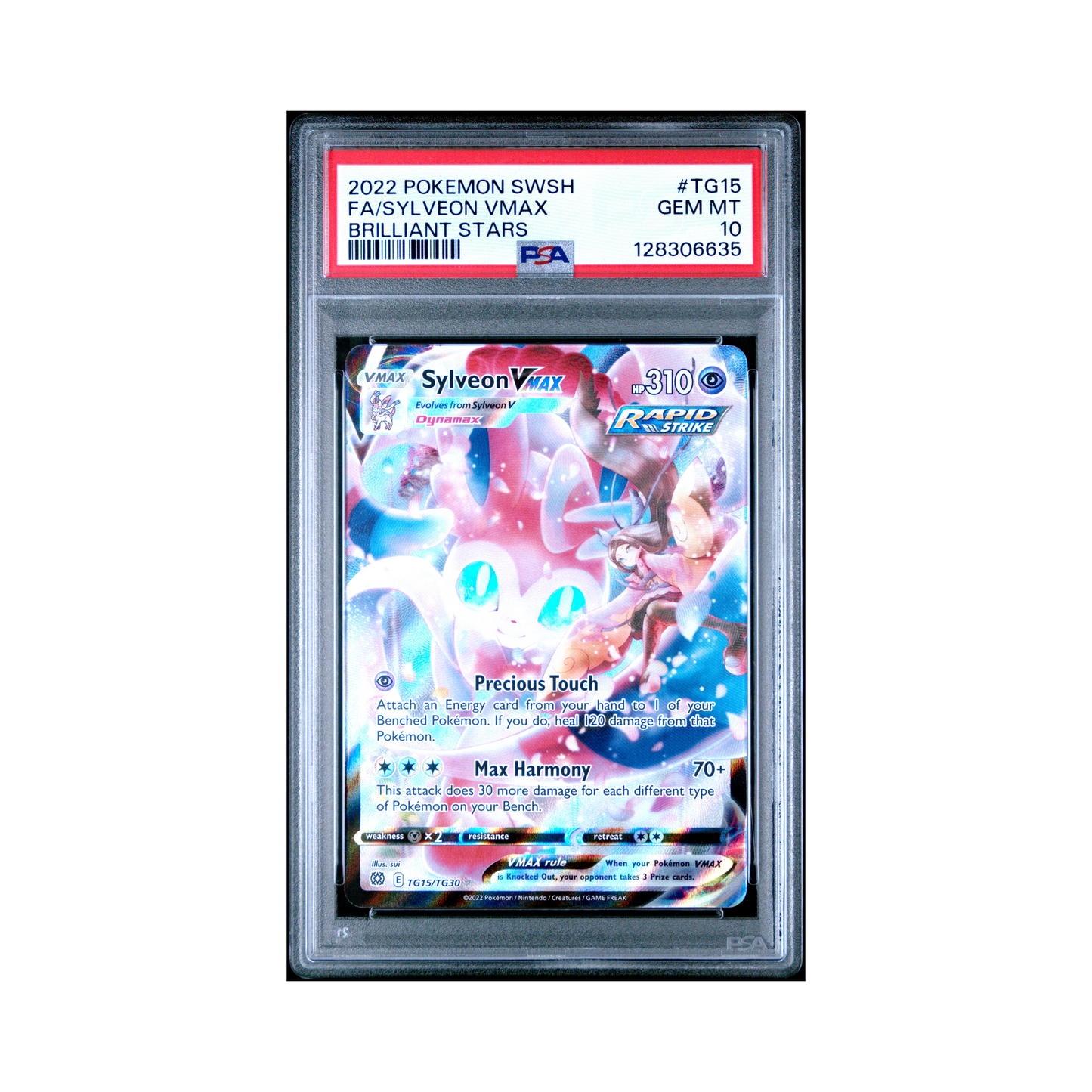 2022 Pokémon Sword & Shield Brilliant Stars Sylveon VMAX #TG15 PSA 10