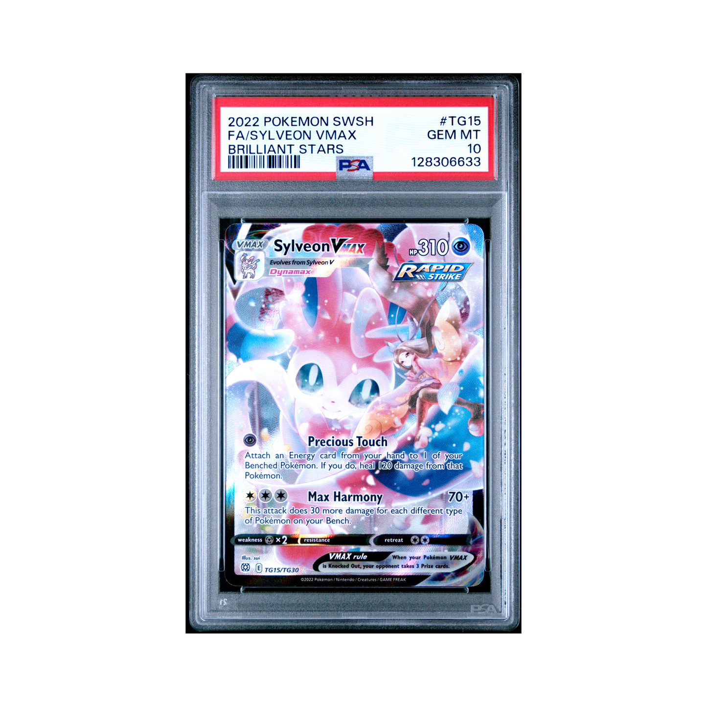 2022 Pokémon Sword & Shield Brilliant Stars Sylveon VMAX #TG15 PSA 10