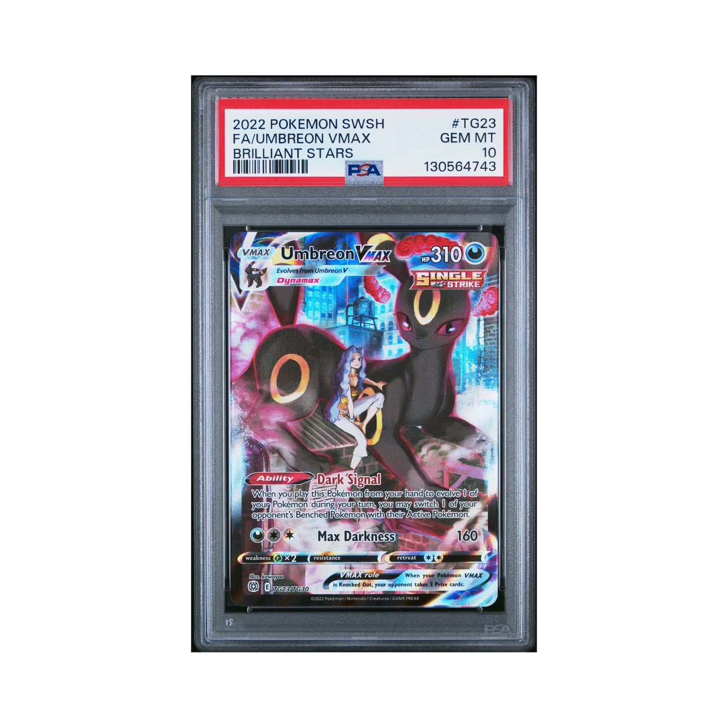 2022 Pokemon Sword & Shield Brilliant Stars Umbreon VMAX #TG23 PSA 10