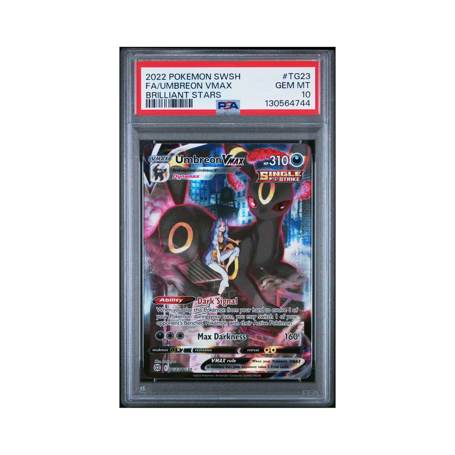 2022 Pokemon Sword & Shield Brilliant Stars Umbreon VMAX #TG23 PSA 10