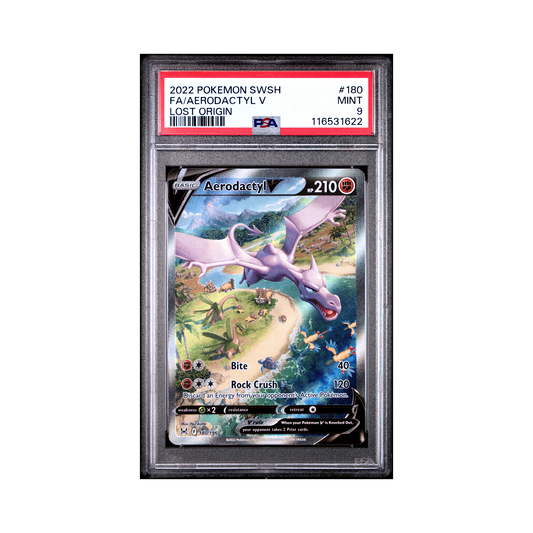 2022 Pokémon Sword & Shield Lost Origin Aerodactyl V #180 PSA 9
