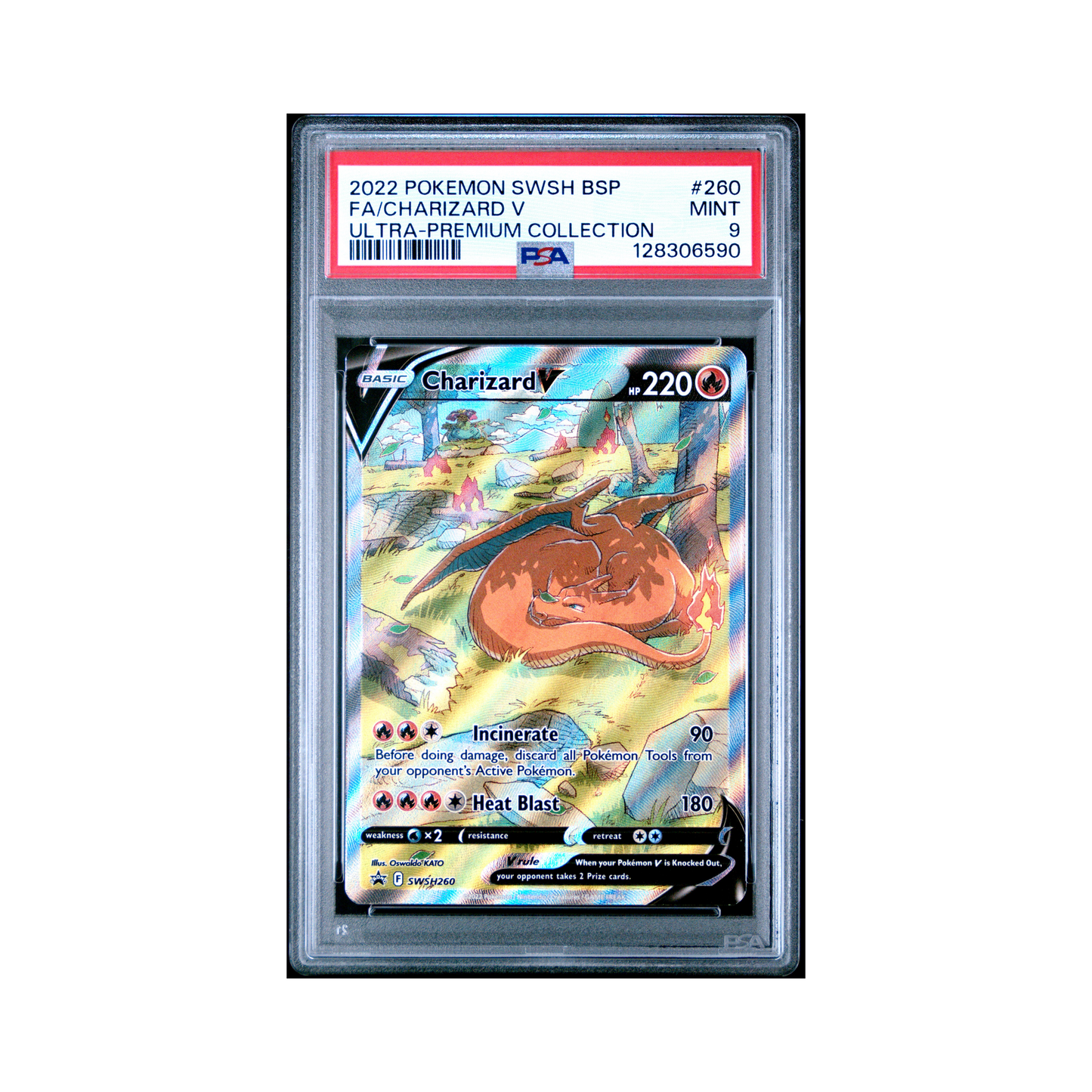 2022 Pokémon SWSH Black Star Promo Charizard V #260 PSA 9