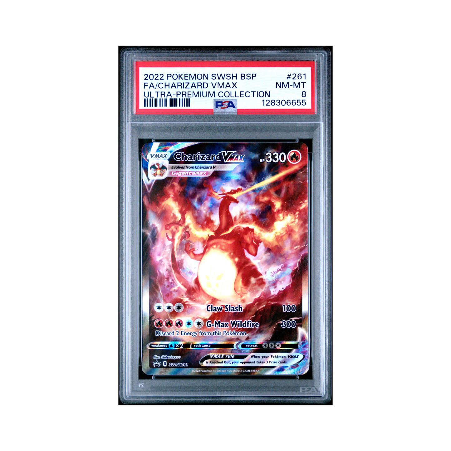 2022 Pokémon SWSH Black Star Promo Charizard VMAX #261 PSA 8