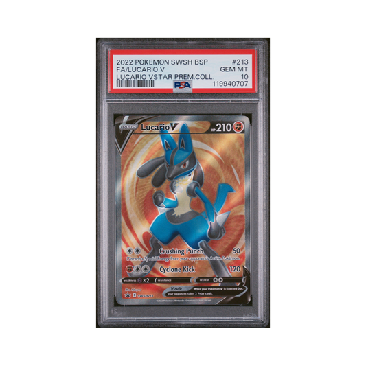 2022 Pokémon SWSH Black Star Promo Lucario V #213 PSA 10