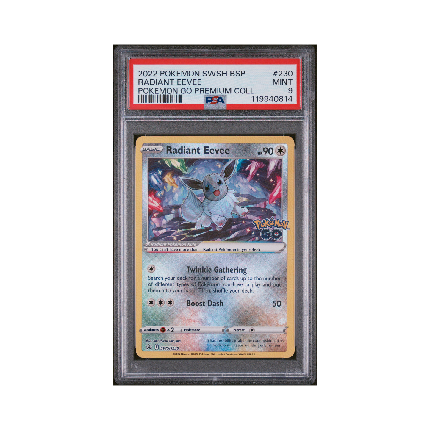 2022 Pokémon SWSH Black Star Promo Radiant Eevee #230 PSA 9