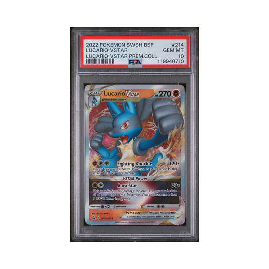 2022 Pokémon SWSH Black Star Promo Lucario VSTAR #214 PSA 10