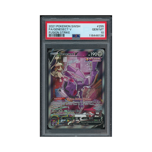2021 Pokémon Sword & Shield Fusion Strike Genesect V #255 PSA 10