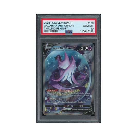 2021 Pokémon Sword & Shield Chilling Reign Galarian Articuno V #170 PSA 10