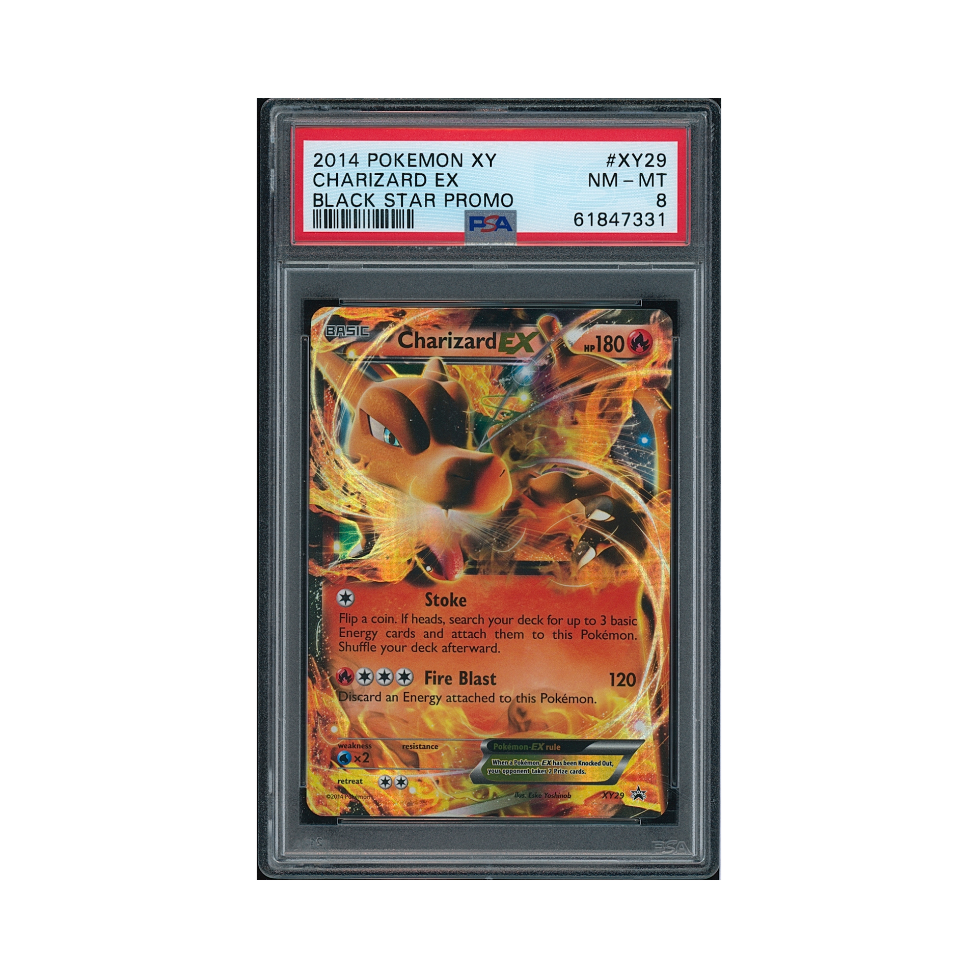 2014 Pokemon XY Black Star Promo Charizard EX #XY29 PSA 8 – Pack Fresh