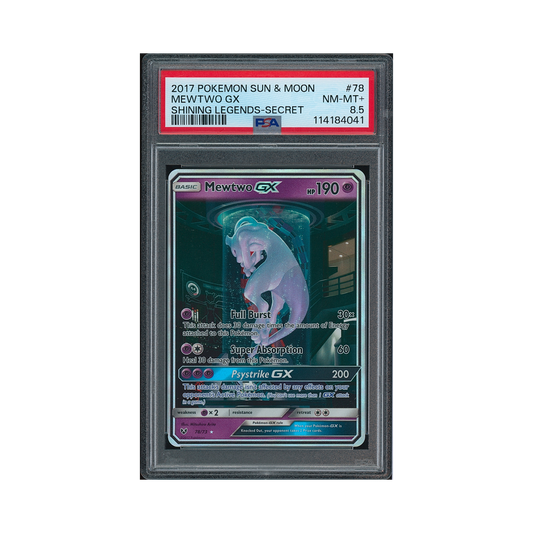 2017 Pokémon Sun & Moon Shining Legends Mewtwo GX #78 PSA 8.5