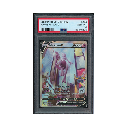 2022 Pokémon Go Mewtwo V #072 PSA 10 (Misslabel)